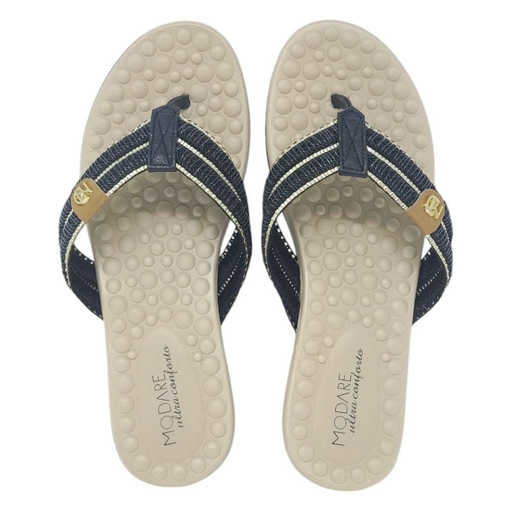 Chinelo Rasteiro Feminino Conforto Circulação Brilho Modare