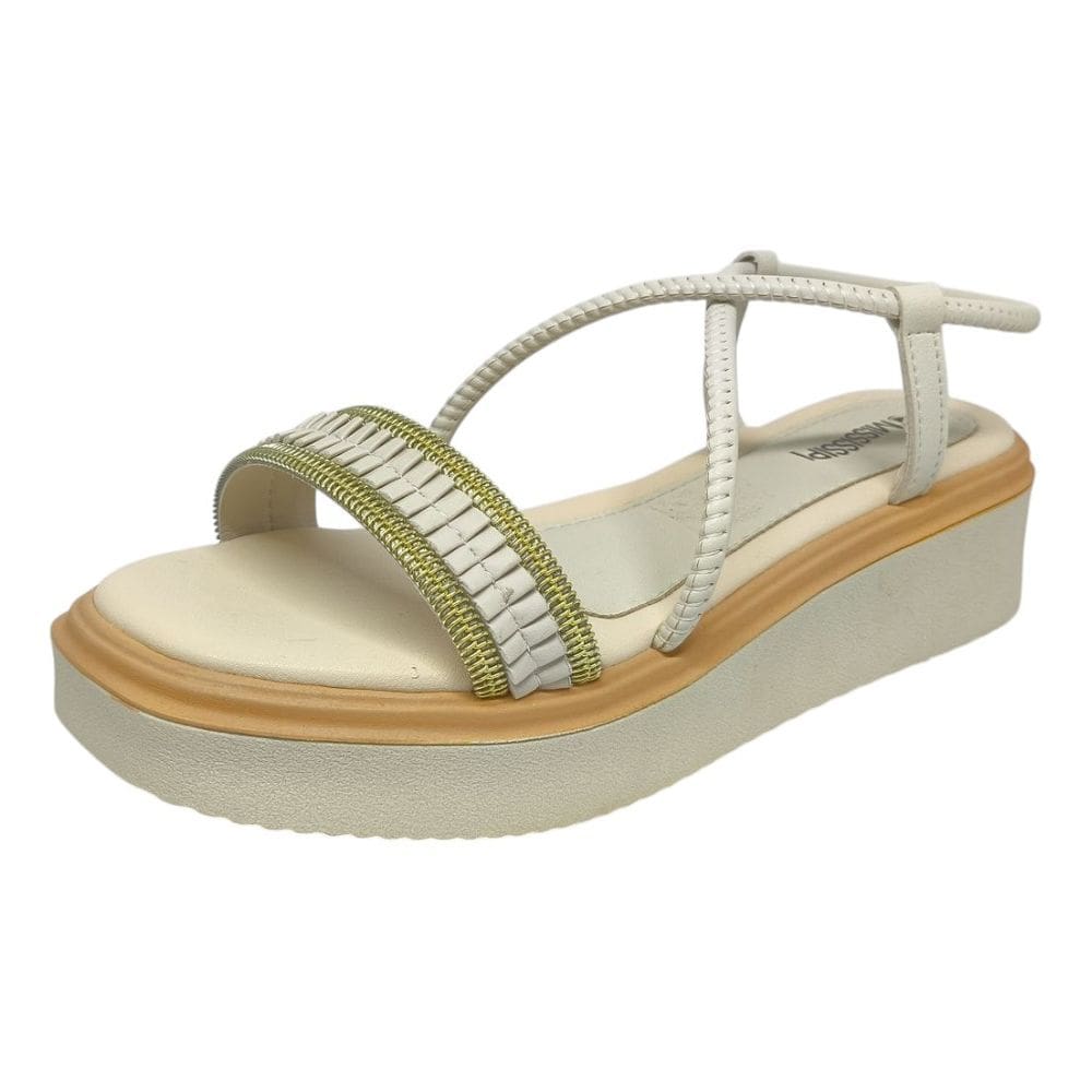 Sandália Feminina Flatform Texturizada Conforto Mississipi