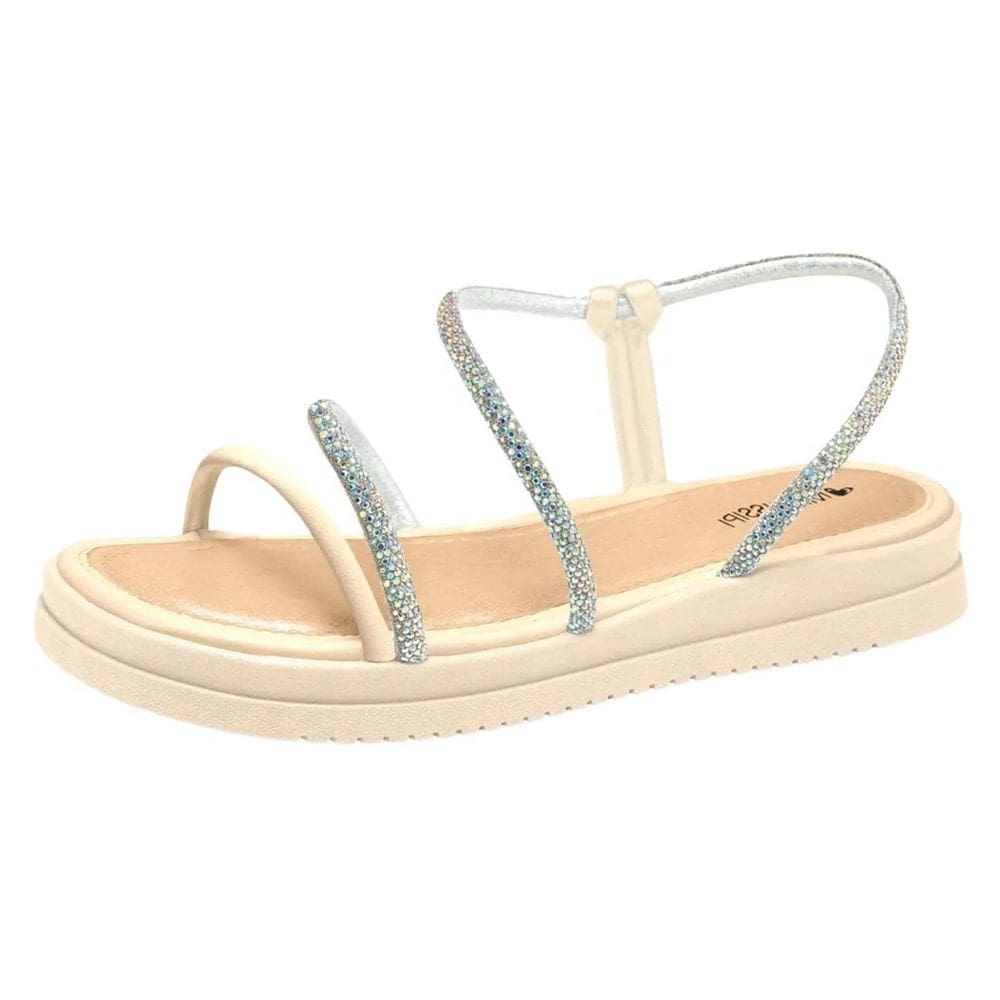 Sandália Feminino Flatform Strass Moderna Mississipi
