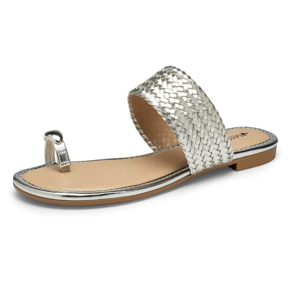 Chinelo Rasteiro Feminino Metalizado Tira Dedão Mississipi