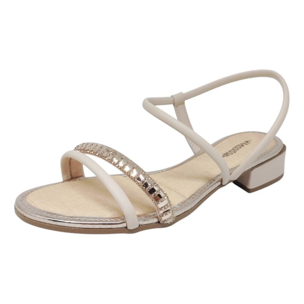 Sandália Feminina Salto Baixo Brilho Fácil Calce Mississipi