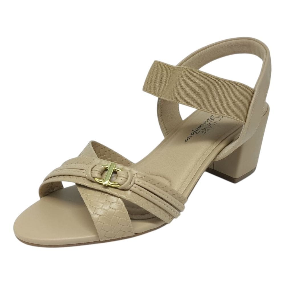 Sandália Feminina Ultra Conforto Salto Bloco Médio Modare