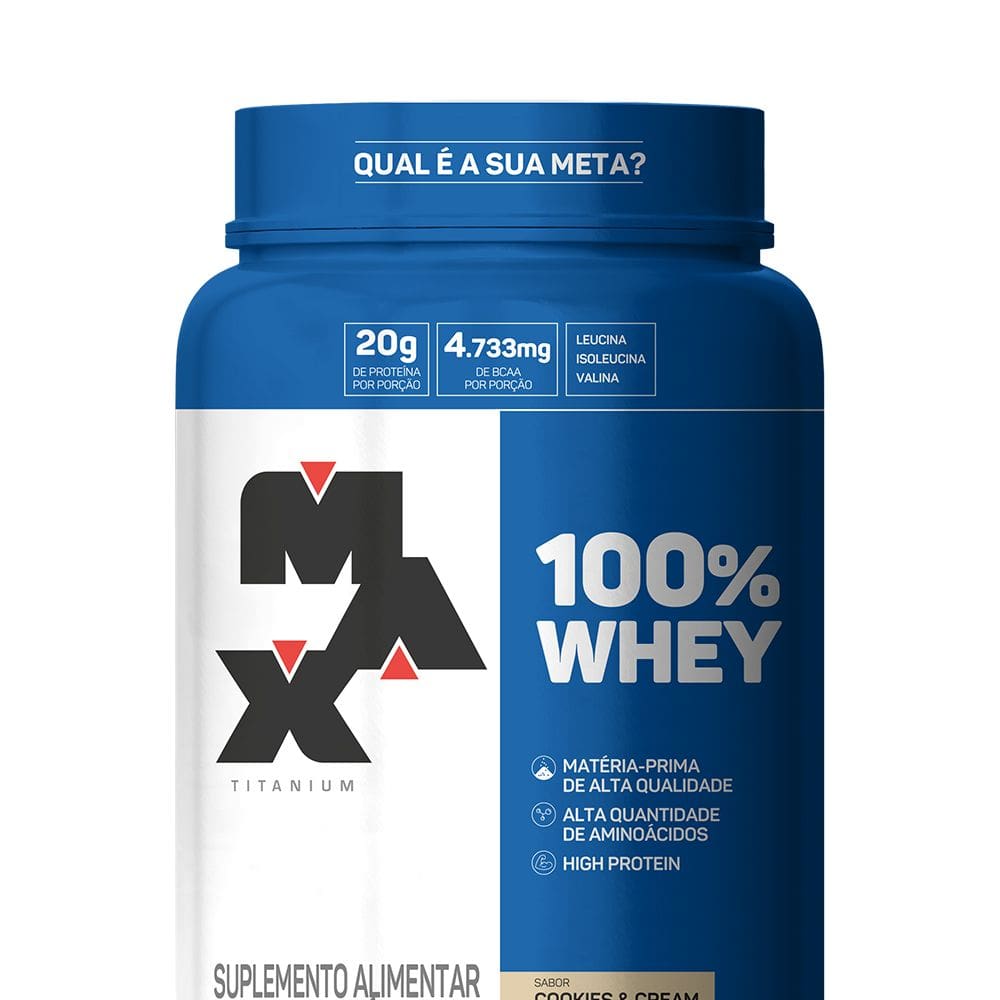 100% Whey Pote Max Titanium (900g) Cookies & Cream