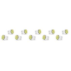 10X Lâmpada Automotiva T10 Cabeça Reta 8Led 12V Super Branca