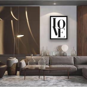 Quadro Decorativo Palavra Love 45x34Cm Moldura Preta