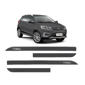 Friso Escrita Cromada Chery Tiggo 2 Cinza Escuro Metálico