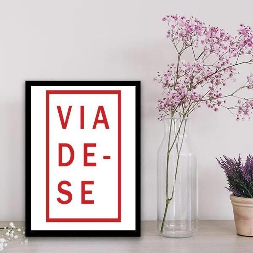 Quadro Decorativo Viade-Se 45X34Cm - Com Vidro