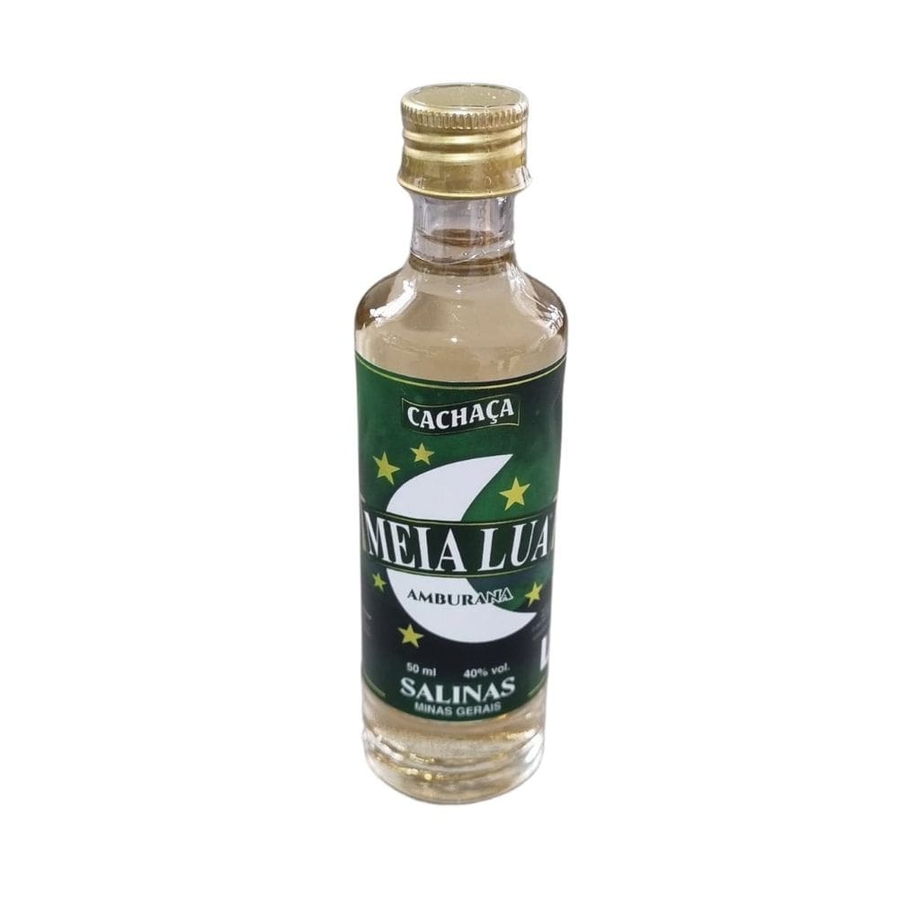 Cachaça Meia Lua Amburana 50ml - Miniatura de Vidro