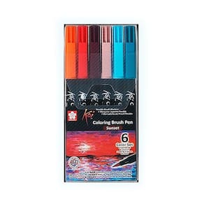 Caneta Brush Artistica Sakura Koi Coloring Sunset 6 Cores