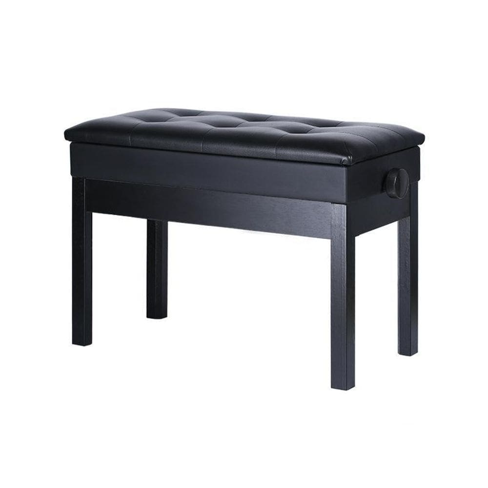 Banqueta Preta,Banco Piano,C/Assento Duplo,Ajuste Altura,Baú