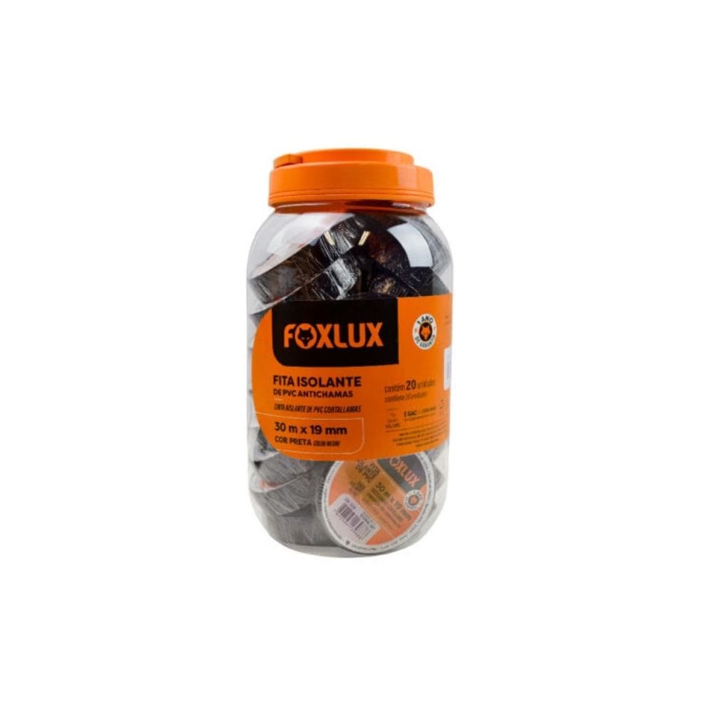 Fita Isolante de PVC Antichamas 30M Pote C/20 Foxlux