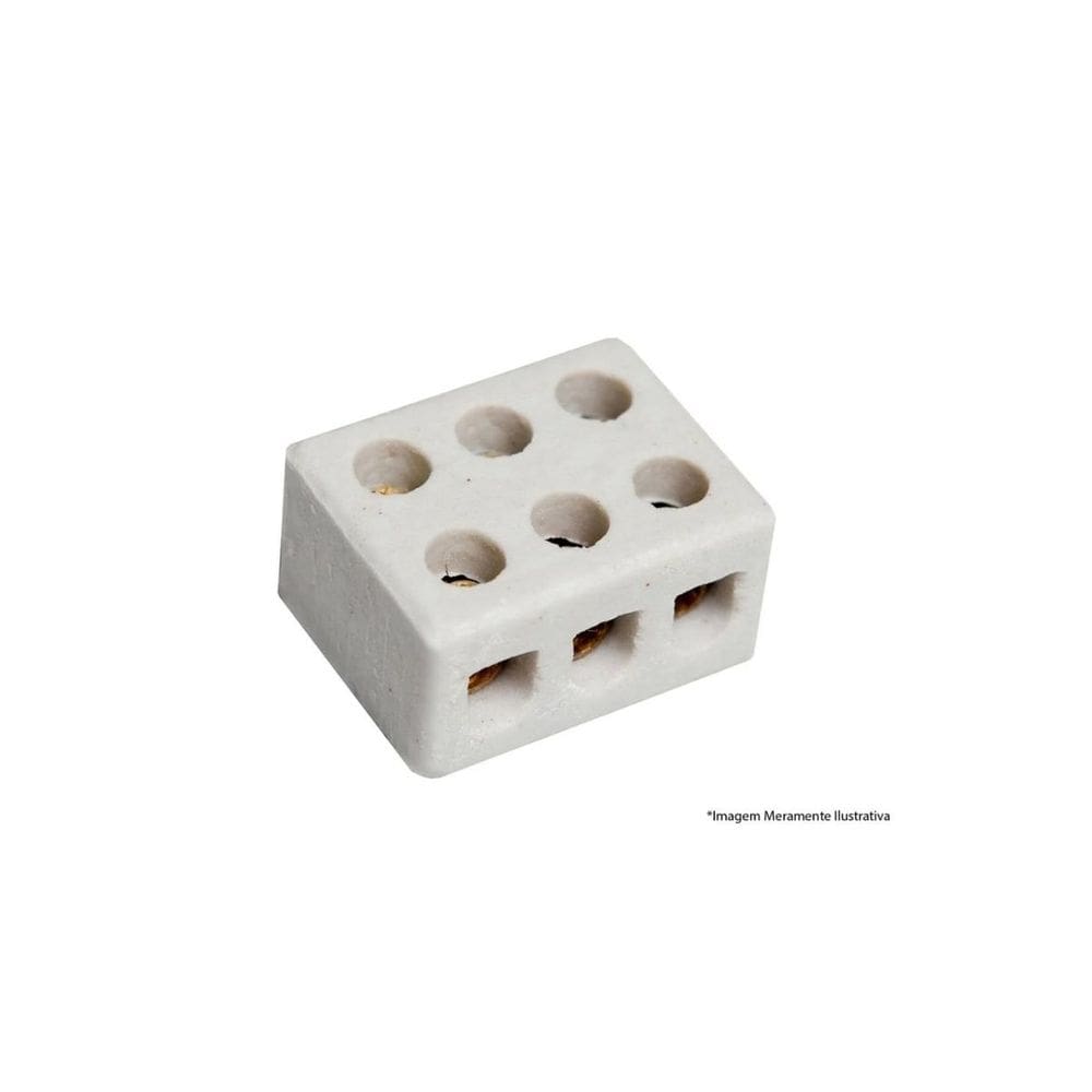Conector Porcelana Tripolar 10 Mm 50 Un Foxlux