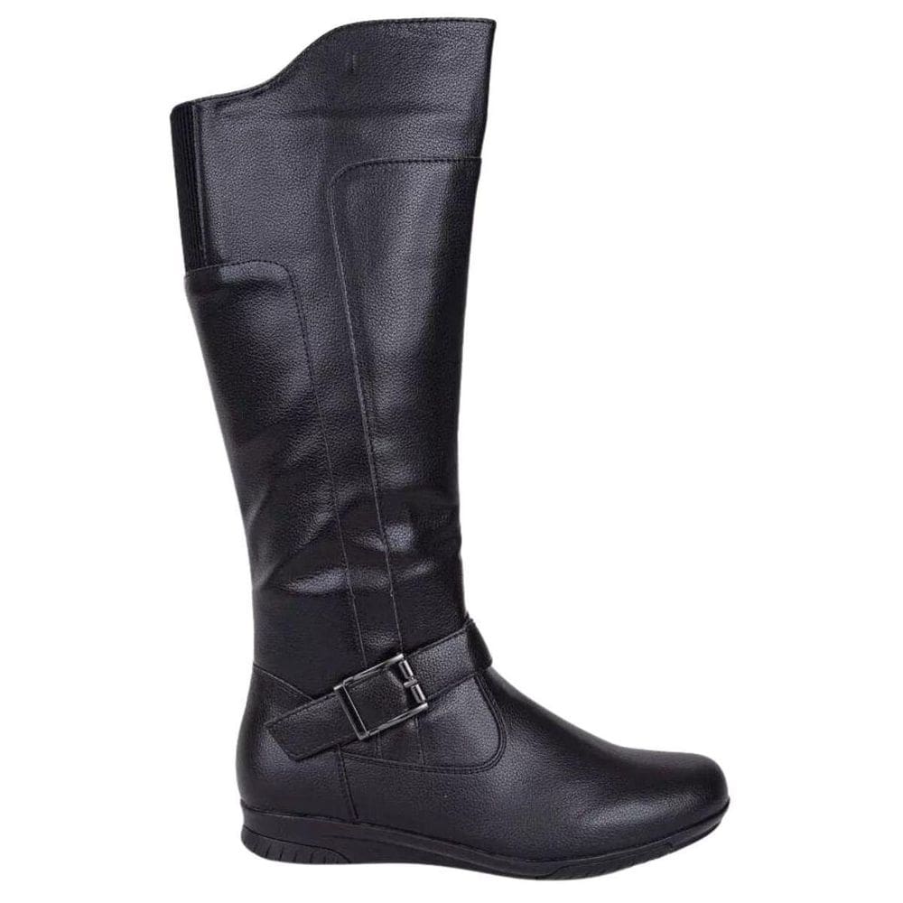 Bota Feminino Mooncity Cano Alto Flat Elastico