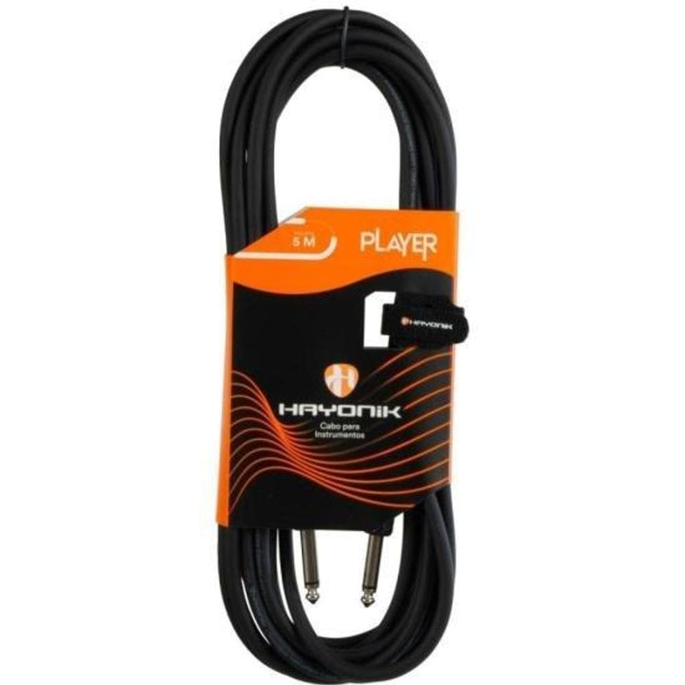 Cabo Para Instrumentos Player P10 Injetado 5m Preto Hayonik [F003]