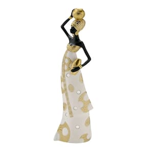 Figura Decorativa Estatueta Mulher Africana 42 X 11 X 8 Cm - 83-886