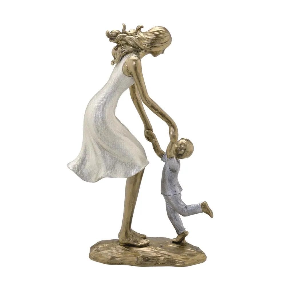 Figura Decorativa Estatueta Mão E Filho 26 X 16 X 8 Cm