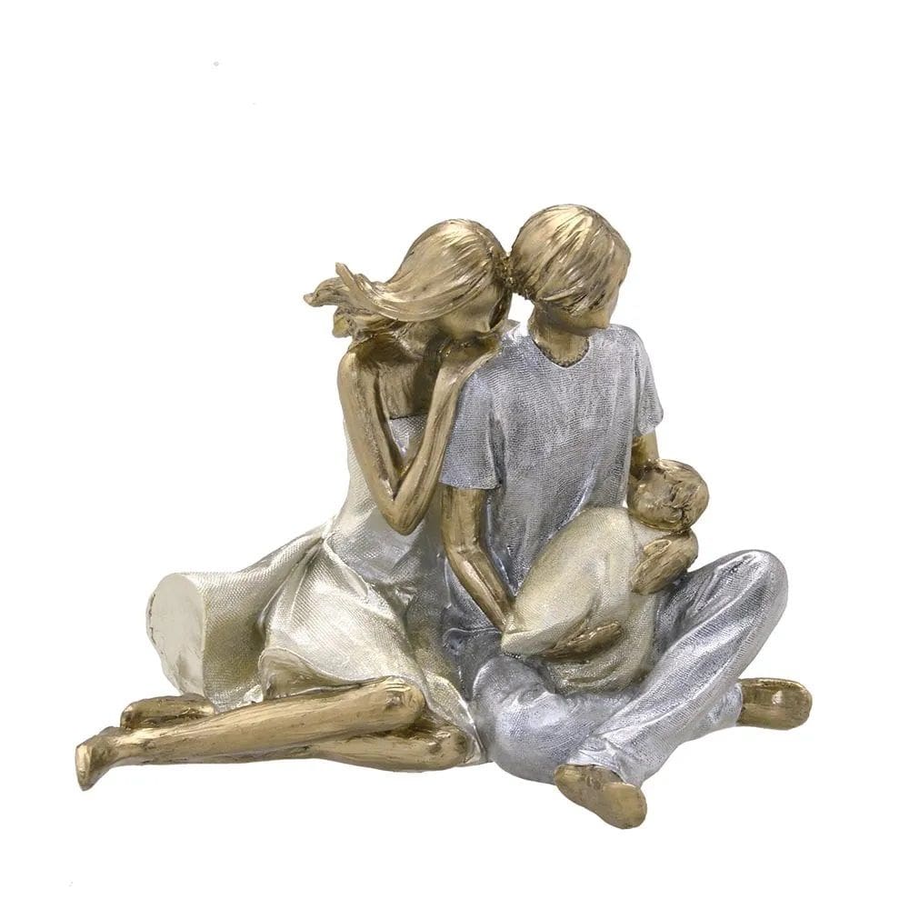 Figura Decorativa Estatueta Família 20 X 15 X 14 Cm