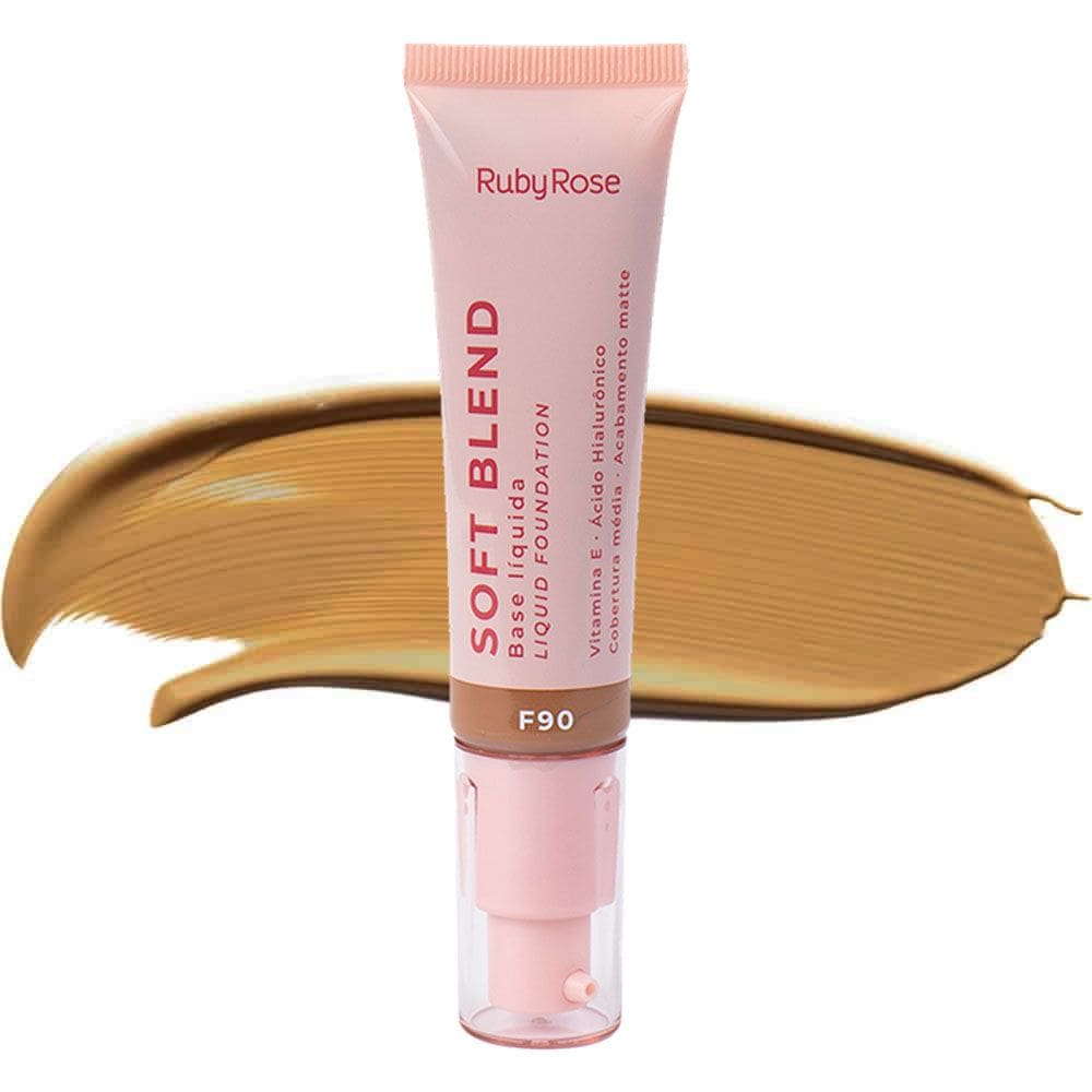 Base Líquida Soft Blend Ruby Rose Cobertura Média Acabamento Matte 30g