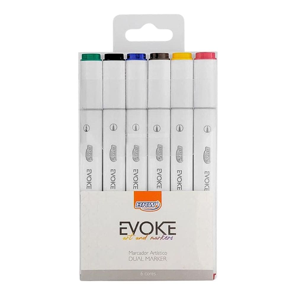 Marcador Artístico Ponta Dupla Dual Blister c/ 6 Cores - Evoke | Pintura | Bobbie Goods | Ohuhu | Touch