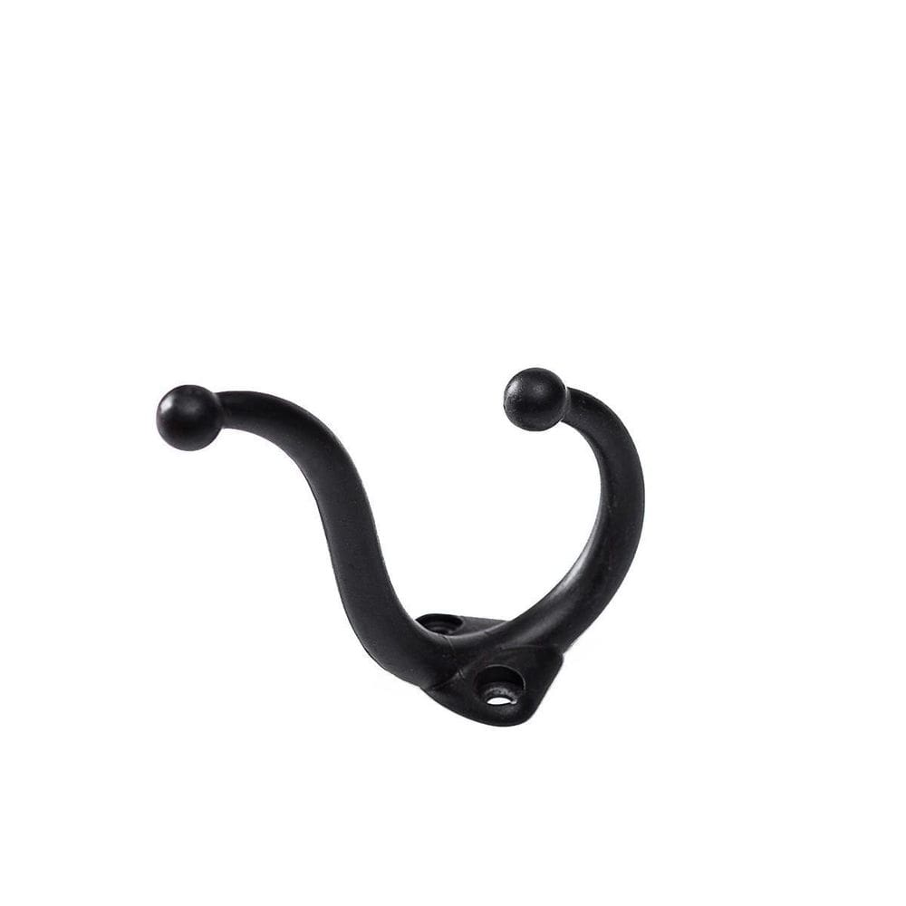 Kit 4 Cabides Gancho Duplos Parede Preto