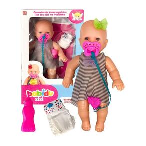 Boneca Babidu Faz Xixi Na Fralda Quando Bebe água E Acessórios