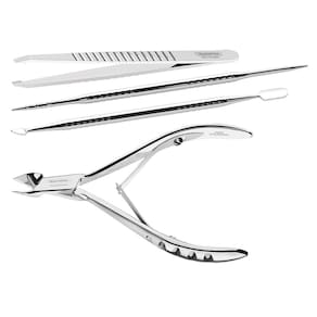 Kit P/ Unhas Tramontina 4pcs Inox Alicate Pinça Espátulas