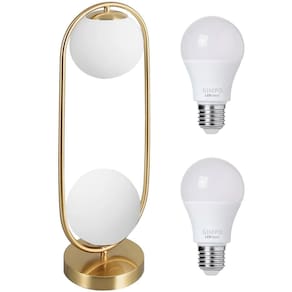 Luminária Abajur 43X20Cm Jabuticaba 2 Globos Kjtd-697-Gold
