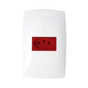 Conjunto Tomada Vermelha Com Placa 20A Home