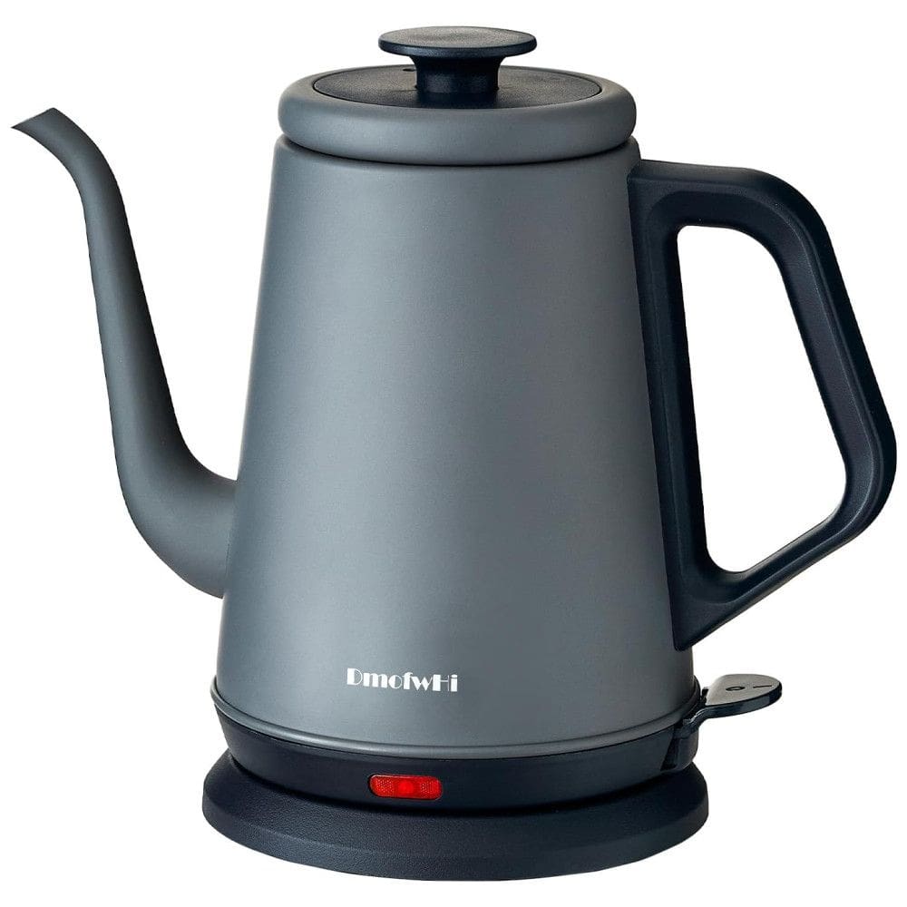 Chaleira Elétrica DmofwHi Gooseneck 1,0L, 1000W em Aço Inoxidável 304, Desligamento Automático, Cinza