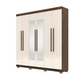 Guarda Roupa Casal 218cm Com Espelho Elegance Imbuia/Champanhe - Vila Rica