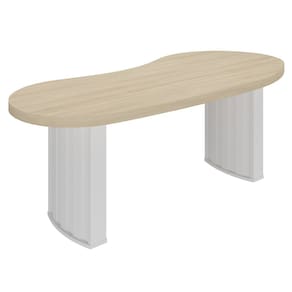Mesa Para Escritório Reunião 200cm Vinny Carvalho/Branco A06 - Mpozenato