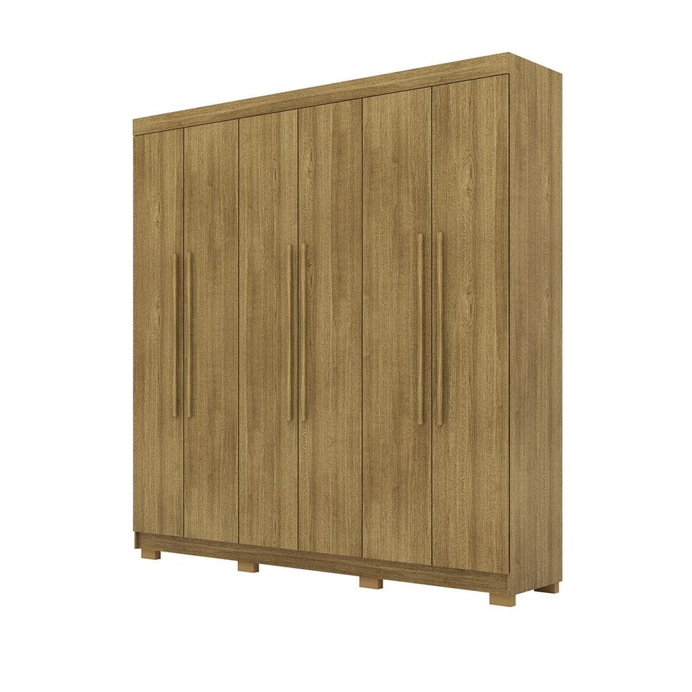 Guarda Roupa Casal 218cm 6 Portas Bolty Nature V02 - Mpozenato