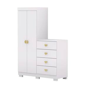 Guarda Roupa Cômoda 4 Gavetas 120cm Rita Flex Branco V02 - Mpozenato