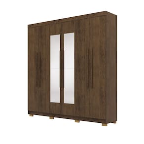 Guarda Roupa Casal 218cm Com Espelho Elegance Imbuia Rústico - Vila Rica