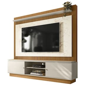 Estante Painel Para TV 75 Pol 215cm Guape Nature/Off Flex L06 - Mpozenato