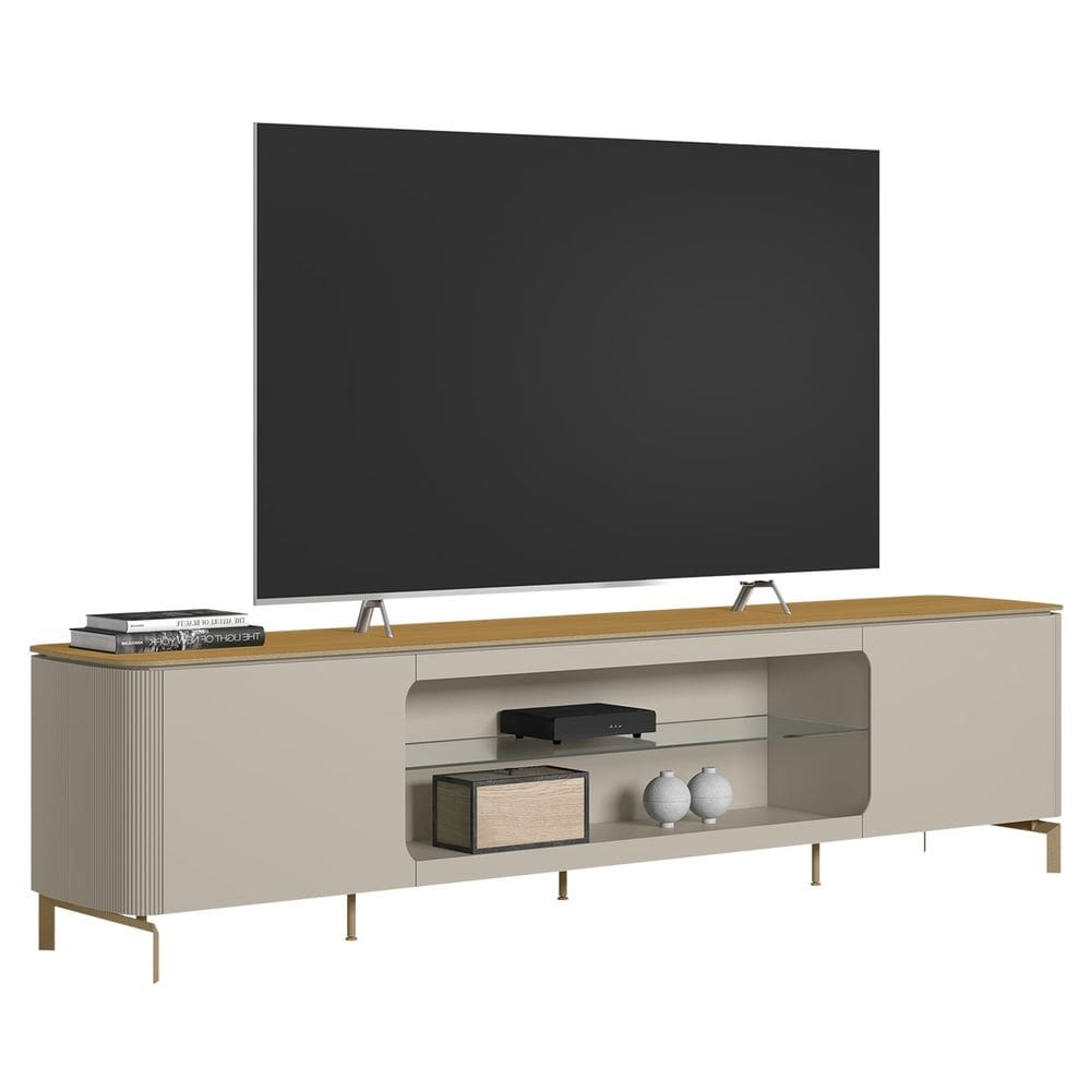 Rack Bancada Para TV 85 Pol 239cm Martan Tauari/Off Flex L06 - Mpozenato