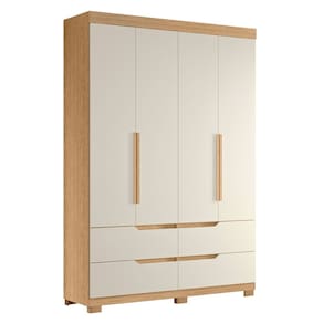 Guarda Roupa Solteiro 160cm 4 Portas Doble Off/Freijó - Albatroz