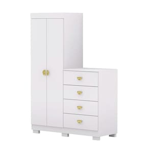 Guarda Roupa Cômoda 4 Gavetas 120cm Rita Flex Branco V02 - Mpozenato