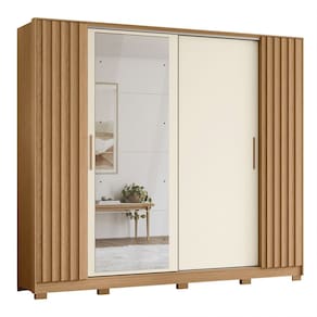 Guarda Roupa Casal 270cm 4 Espelhos Jacarandá Flex Off/Freijó - Albatroz