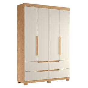 Guarda Roupa Solteiro 160cm 4 Portas Doble Off/Freijó - Albatroz