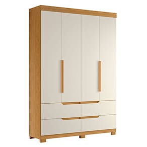 Guarda Roupa Solteiro 160cm 4 Portas Doble Cinamomo/Off - Albatroz