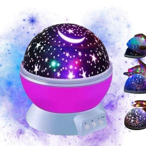Luminária Infantil De Mesa Com Projeção Colorida