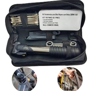Kit Para Reparo De Bicicleta Com Bolsa Compacta E Funcional.