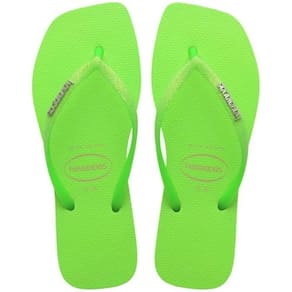 Chinelo Havaianas Slim Square Glitter Neon Feminino - Verde