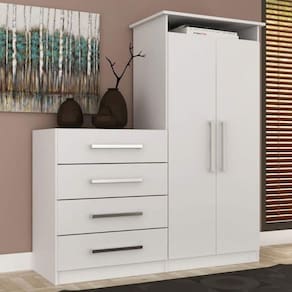 Cômoda Geórgia 2 Portas 4 Gavetas Branco - Pnr Móveis