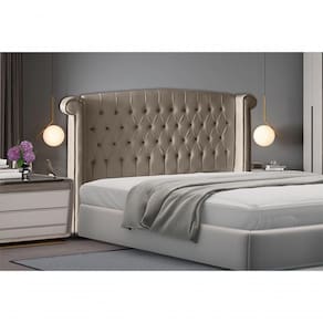 Cabeceira De Cama Toquio Casal Queen 160 Cm Suede Capuccino Do Lar Móveis E Decoração