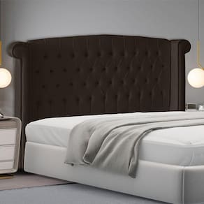 Cabeceira De Cama Toquio Casal Queen 160 Cm Suede Marrom Do Lar Móveis E Decoração