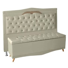 Kit Cabeceira De Cama E Calçadeira Baú Madri Casal 140 Cm Suede Porcelana Do Lar Móveis E Decoração