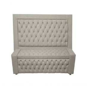 Kit Cabeceira De Cama E Calçadeira Baú Retro Capitonê Botão Encapados Queen 160 Cm Suede Prata Do Lar Móveis