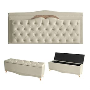Kit Barcelona Cabeceira De Cama Painel E Calçadeira Baú Queen 160 Cm Suede Porcelana Do Lar Móveis E Decoração